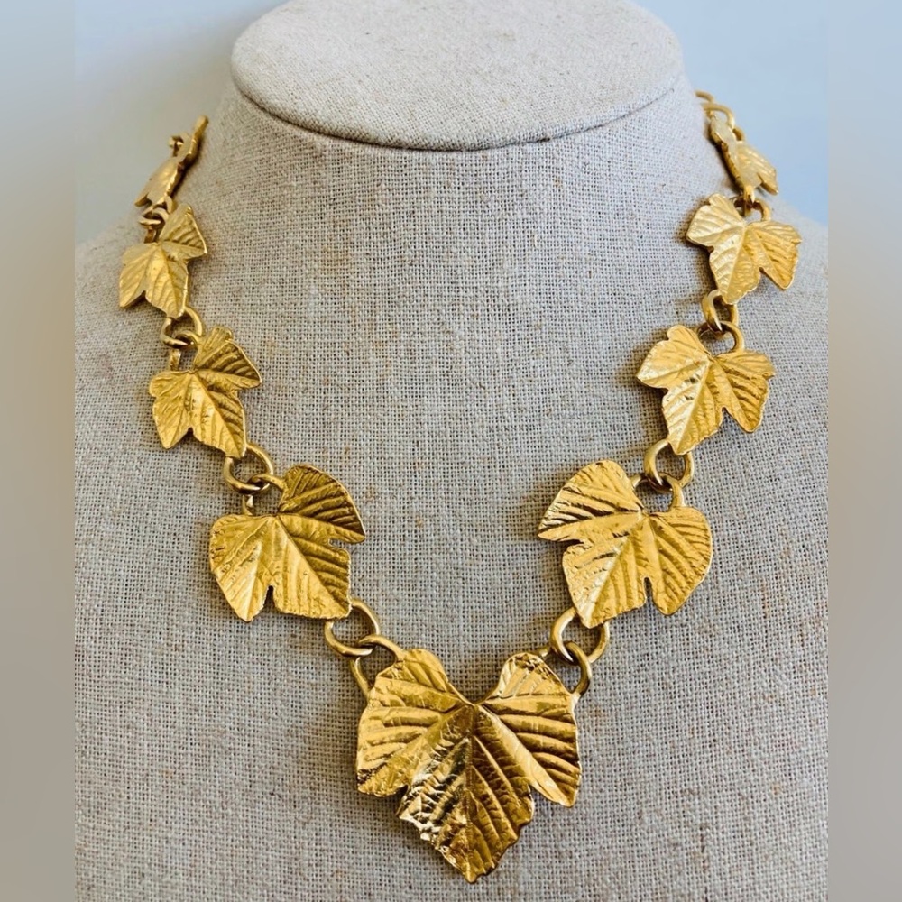 Trifari Gold Leaf Necklace
